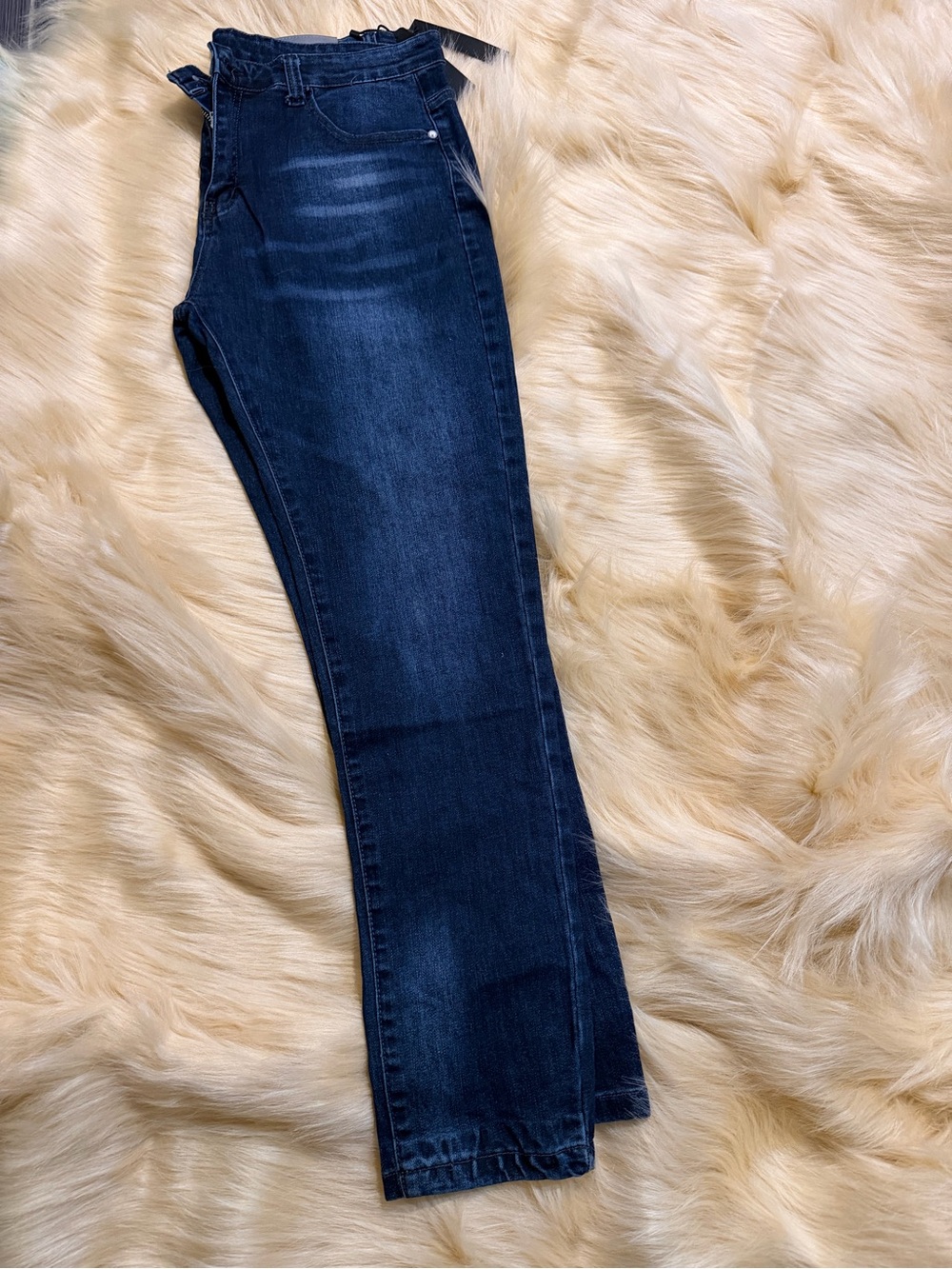 Classic Straight-Leg Jeans in Dark Blue size 36